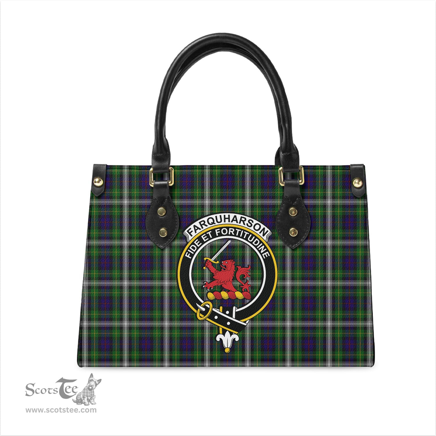 Scottish Farquharson Dress Tartan Leather Bag for Women with Family Crest Scottish Plaid Tartan Plaid - ScotsTee - scotstee.com