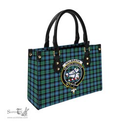 Scottish Galbraith Ancient Tartan Leather Bag for Women with Family Crest Scottish Plaid Tartan Plaid - ScotsTee - scotstee.com