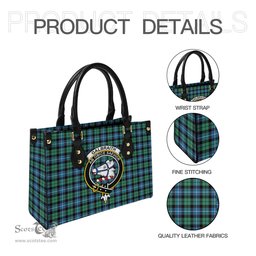 Scottish Galbraith Ancient Tartan Leather Bag for Women with Family Crest Scottish Plaid Tartan Plaid - ScotsTee - scotstee.com