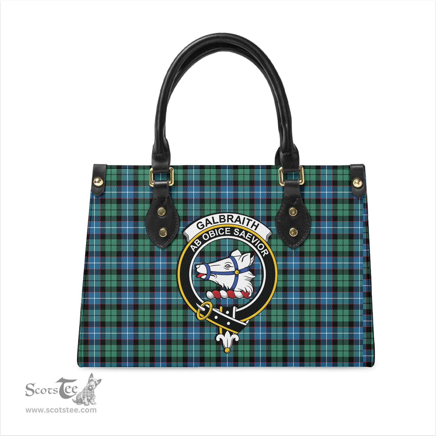 Scottish Galbraith Ancient Tartan Leather Bag for Women with Family Crest Scottish Plaid Tartan Plaid - ScotsTee - scotstee.com