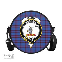 Scottish Elliot Modern Tartan Round Crossbody Bags - Round Purse with Family Crest Scottish Plaid Tartan Plaid - ScotsTee - scotstee.com