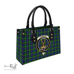 Scottish Gordon Modern Tartan Leather Bag for Women with Family Crest Scottish Plaid Tartan Plaid - ScotsTee - scotstee.com