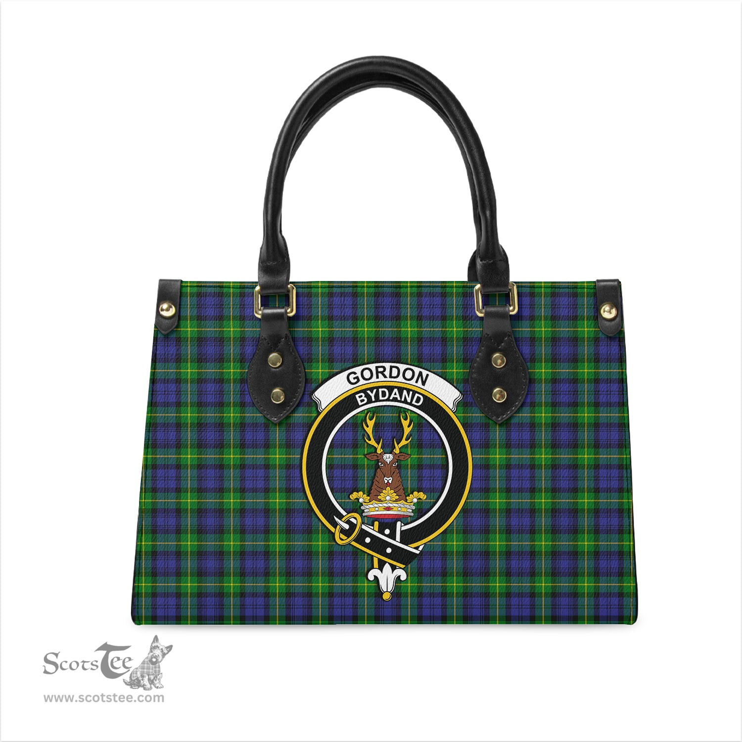 Scottish Gordon Modern Tartan Leather Bag for Women with Family Crest Scottish Plaid Tartan Plaid - ScotsTee - scotstee.com