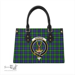 Scottish Gordon Modern Tartan Leather Bag for Women with Family Crest Scottish Plaid Tartan Plaid - ScotsTee - scotstee.com