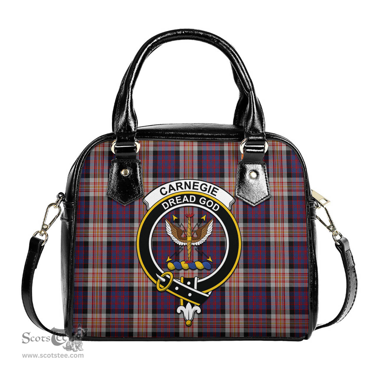 Scottish Carnegie Tartan Shoulder Handbags with Family Crest Scottish Plaid Tartan Plaid - ScotsTee - scotstee.com