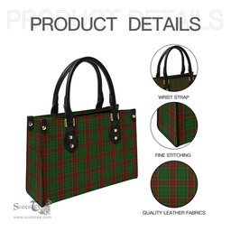Scottish Cavan County Ireland Tartan Leather Bag for Women Scottish Plaid Tartan Plaid - ScotsTee - scotstee.com