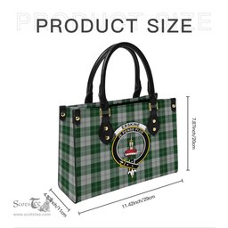 Scottish Erskine Green Tartan Leather Bag for Women with Family Crest Scottish Plaid Tartan Plaid - ScotsTee - scotstee.com