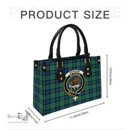 Scottish Graham of Menteith Ancient Tartan Leather Bag for Women with Family Crest Scottish Plaid Tartan Plaid - ScotsTee - scotstee.com