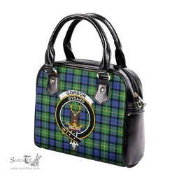 Scottish Gordon Old Ancient Tartan Shoulder Handbags with Family Crest Scottish Plaid Tartan Plaid - ScotsTee - scotstee.com