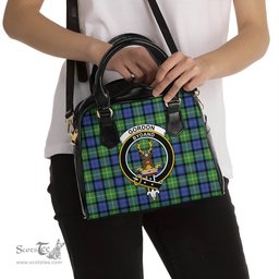 Scottish Gordon Old Ancient Tartan Shoulder Handbags with Family Crest Scottish Plaid Tartan Plaid - ScotsTee - scotstee.com