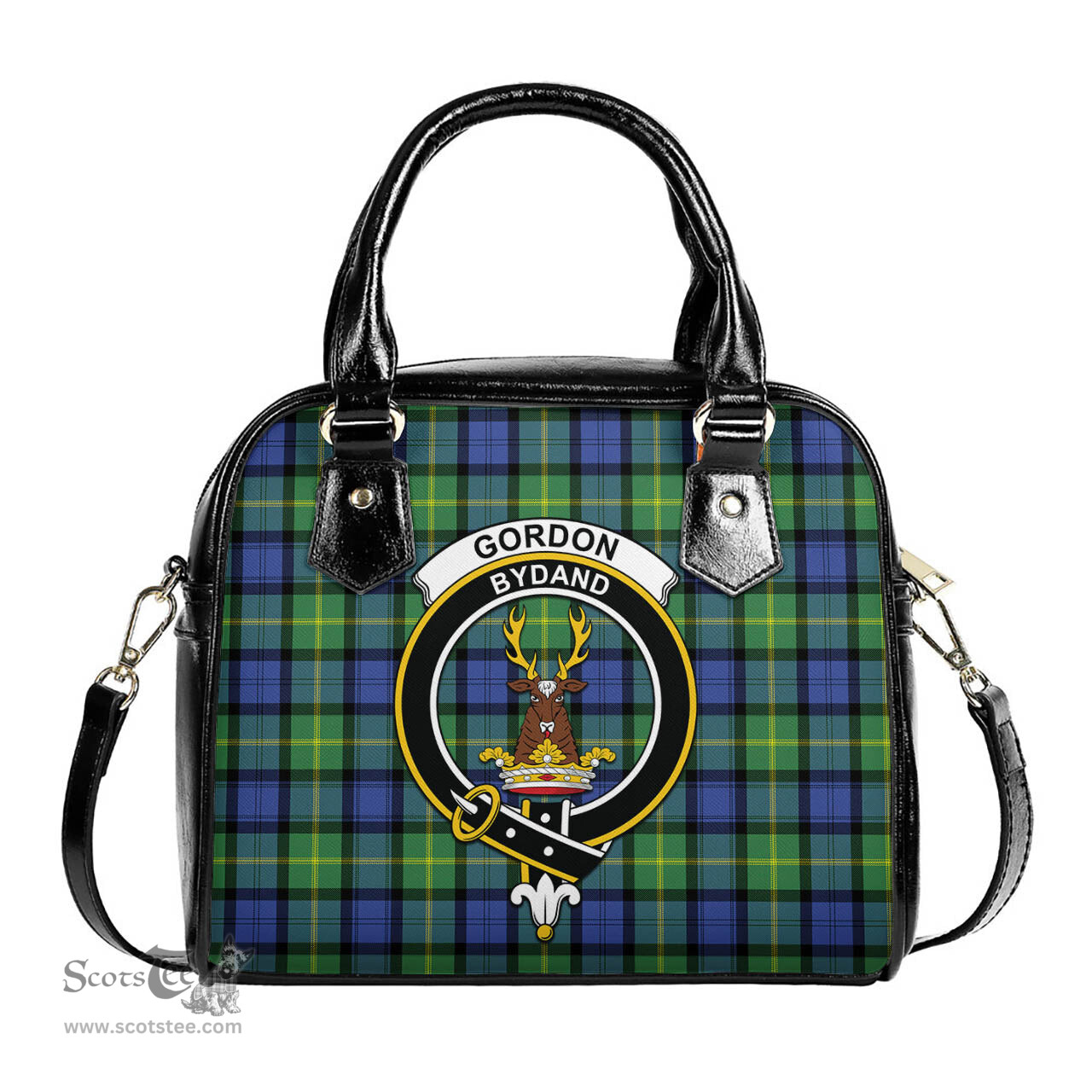 Scottish Gordon Old Ancient Tartan Shoulder Handbags with Family Crest Scottish Plaid Tartan Plaid - ScotsTee - scotstee.com
