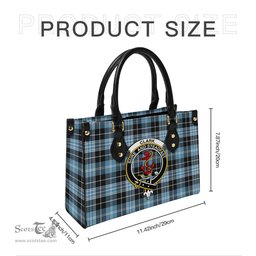 Scottish Clark Ancient Tartan Leather Bag for Women with Family Crest Scottish Plaid Tartan Plaid - ScotsTee - scotstee.com