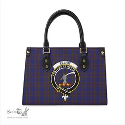 Scottish Elliot Tartan Leather Bag for Women with Family Crest Scottish Plaid Tartan Plaid - ScotsTee - scotstee.com