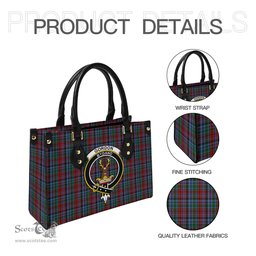Scottish Gordon Red Tartan Leather Bag for Women with Family Crest Scottish Plaid Tartan Plaid - ScotsTee - scotstee.com