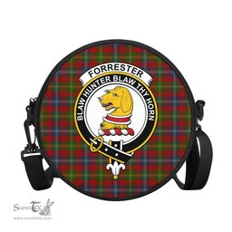 Scottish Forrester or Foster Tartan Round Crossbody Bags - Round Purse with Family Crest Scottish Plaid Tartan Plaid - ScotsTee - scotstee.com
