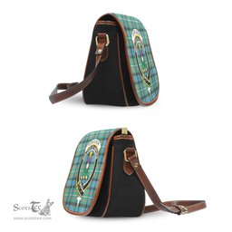 Scottish Ferguson Ancient Tartan Saddle Crossbody Bag with Family Crest Scottish Plaid Tartan Plaid - ScotsTee - scotstee.com