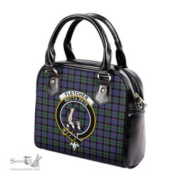 Scottish Fletcher Modern Tartan Shoulder Handbags with Family Crest Scottish Plaid Tartan Plaid - ScotsTee - scotstee.com
