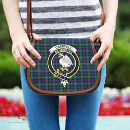 Scottish Campbell of Cawdor Modern Tartan Saddle Crossbody Bag with Family Crest Scottish Plaid Tartan Plaid - ScotsTee - scotstee.com