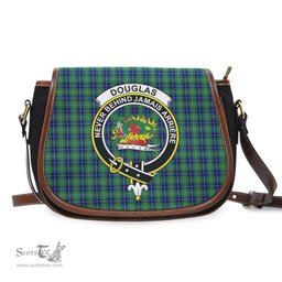 Scottish Douglas Tartan Saddle Crossbody Bag with Family Crest Scottish Plaid Tartan Plaid - ScotsTee - scotstee.com