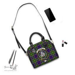 Scottish Dalrymple Tartan Shoulder Handbags with Family Crest Scottish Plaid Tartan Plaid - ScotsTee - scotstee.com