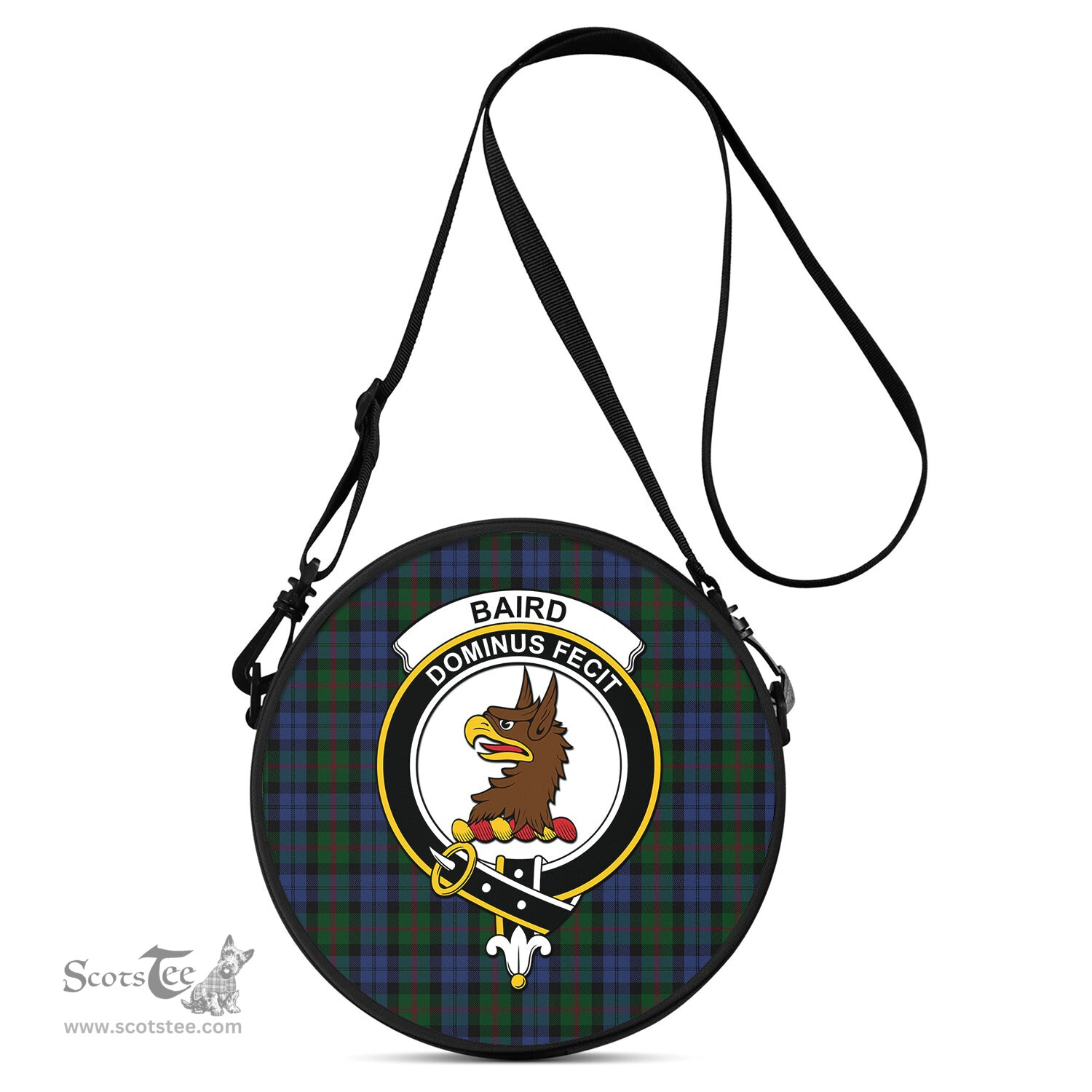 Scottish Baird Tartan Round Crossbody Bags - Round Purse with Family Crest Scottish Plaid Tartan Plaid - ScotsTee - scotstee.com