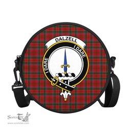 Scottish Dalzell (Dalziel) Tartan Round Crossbody Bags - Round Purse with Family Crest Scottish Plaid Tartan Plaid - ScotsTee - scotstee.com