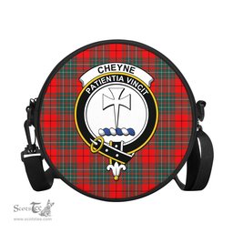 Scottish Cheyne Tartan Round Crossbody Bags - Round Purse with Family Crest Scottish Plaid Tartan Plaid - ScotsTee - scotstee.com