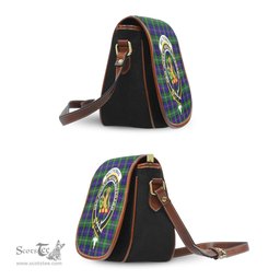 Scottish MacThomas Modern Tartan Saddle Crossbody Bag with Family Crest Scottish Plaid Tartan Plaid - ScotsTee - scotstee.com