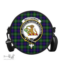 Scottish MacThomas Modern Tartan Round Crossbody Bags - Round Purse with Family Crest Scottish Plaid Tartan Plaid - ScotsTee - scotstee.com