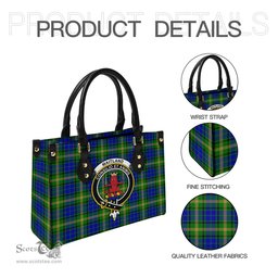 Scottish Maitland Tartan Leather Bag for Women with Family Crest Scottish Plaid Tartan Plaid - ScotsTee - scotstee.com