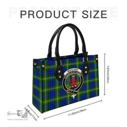Scottish Maitland Tartan Leather Bag for Women with Family Crest Scottish Plaid Tartan Plaid - ScotsTee - scotstee.com