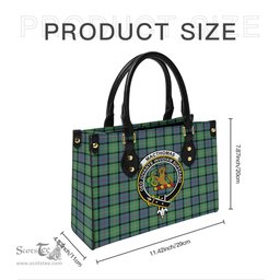 Scottish MacThomas Ancient Tartan Leather Bag for Women with Family Crest Scottish Plaid Tartan Plaid - ScotsTee - scotstee.com