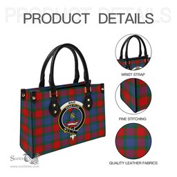 Scottish Mar Tartan Leather Bag for Women with Family Crest Scottish Plaid Tartan Plaid - ScotsTee - scotstee.com