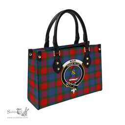 Scottish Mar Tartan Leather Bag for Women with Family Crest Scottish Plaid Tartan Plaid - ScotsTee - scotstee.com