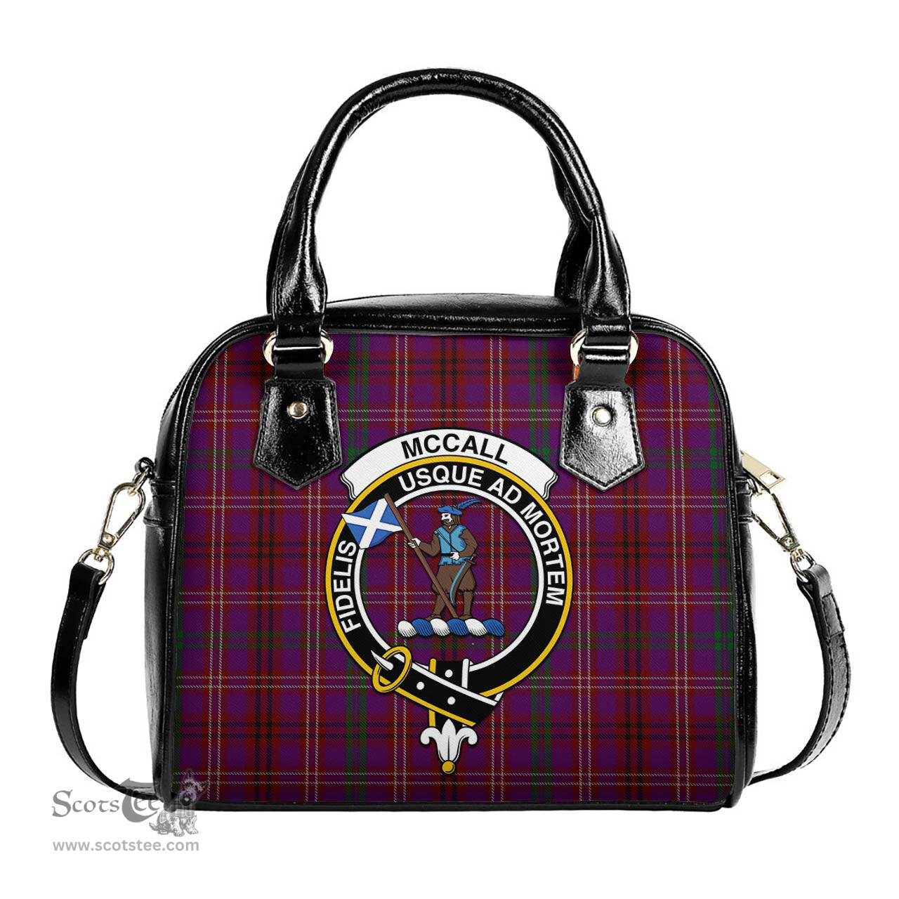 Scottish McCall (Caithness) Tartan Shoulder Handbags with Family Crest Scottish Plaid Tartan Plaid - ScotsTee - scotstee.com