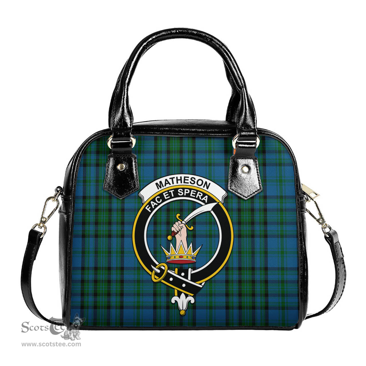 Scottish Matheson Hunting Tartan Shoulder Handbags with Family Crest Scottish Plaid Tartan Plaid - ScotsTee - scotstee.com