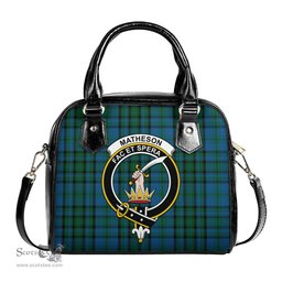 Scottish Matheson Hunting Tartan Shoulder Handbags with Family Crest Scottish Plaid Tartan Plaid - ScotsTee - scotstee.com
