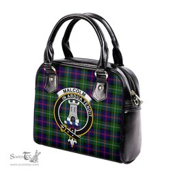Scottish Malcolm Tartan Shoulder Handbags with Family Crest Scottish Plaid Tartan Plaid - ScotsTee - scotstee.com