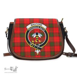 Scottish Maxtone Tartan Saddle Crossbody Bag with Family Crest Scottish Plaid Tartan Plaid - ScotsTee - scotstee.com