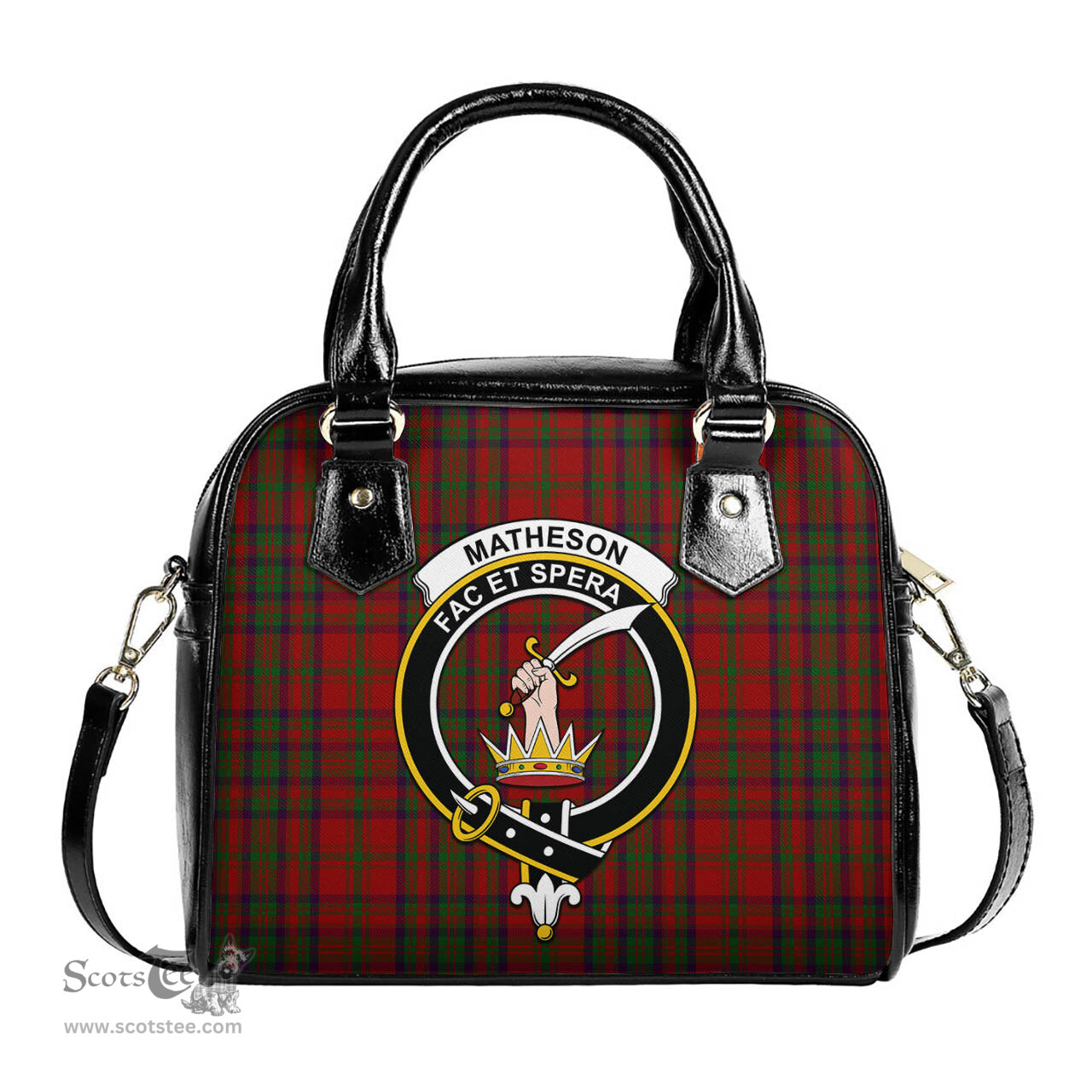 Scottish Matheson Dress Tartan Shoulder Handbags with Family Crest Scottish Plaid Tartan Plaid - ScotsTee - scotstee.com