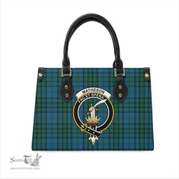 Scottish Matheson Hunting Tartan Leather Bag for Women with Family Crest Scottish Plaid Tartan Plaid - ScotsTee - scotstee.com