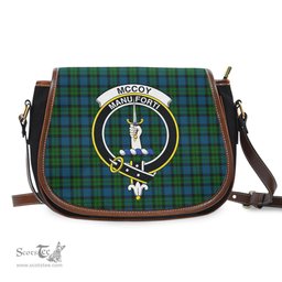 Scottish McCoy Tartan Saddle Crossbody Bag with Family Crest Scottish Plaid Tartan Plaid - ScotsTee - scotstee.com