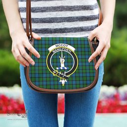 Scottish McCoy Tartan Saddle Crossbody Bag with Family Crest Scottish Plaid Tartan Plaid - ScotsTee - scotstee.com