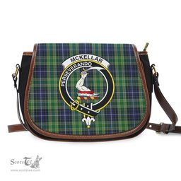 Scottish McKellar Tartan Saddle Crossbody Bag with Family Crest Scottish Plaid Tartan Plaid - ScotsTee - scotstee.com