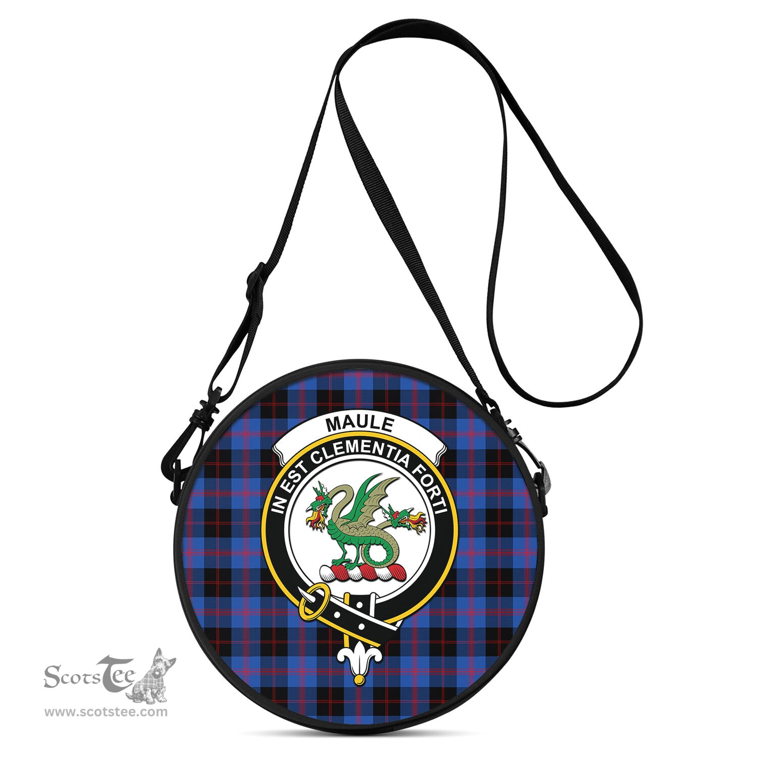 Scottish Maule Tartan Round Crossbody Bags - Round Purse with Family Crest Scottish Plaid Tartan Plaid - ScotsTee - scotstee.com