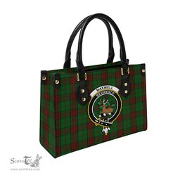 Scottish Maxwell Hunting Tartan Leather Bag for Women with Family Crest Scottish Plaid Tartan Plaid - ScotsTee - scotstee.com