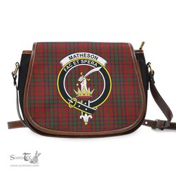 Scottish Matheson Dress Tartan Saddle Crossbody Bag with Family Crest Scottish Plaid Tartan Plaid - ScotsTee - scotstee.com