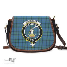 Scottish Matheson Hunting Ancient Tartan Saddle Crossbody Bag with Family Crest Scottish Plaid Tartan Plaid - ScotsTee - scotstee.com