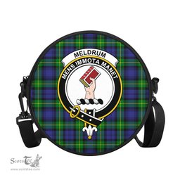 Scottish Meldrum Tartan Round Crossbody Bags - Round Purse with Family Crest Scottish Plaid Tartan Plaid - ScotsTee - scotstee.com