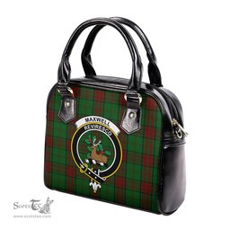 Scottish Maxwell Hunting Tartan Shoulder Handbags with Family Crest Scottish Plaid Tartan Plaid - ScotsTee - scotstee.com